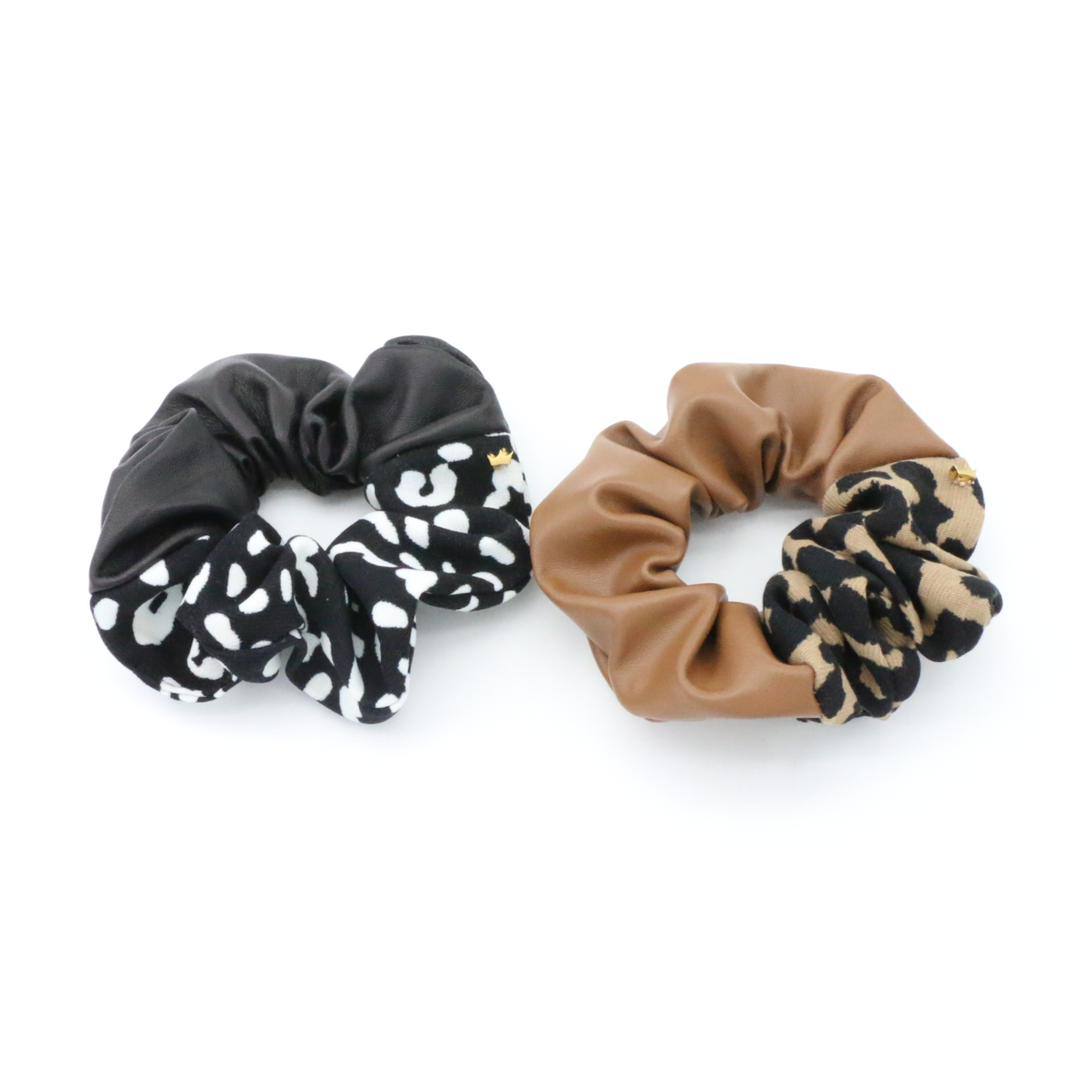 Nala Leather Scrunchie Duo