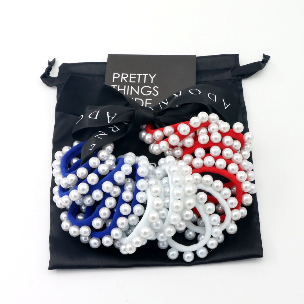 Luxe Patriotic Pearl Hair Ties