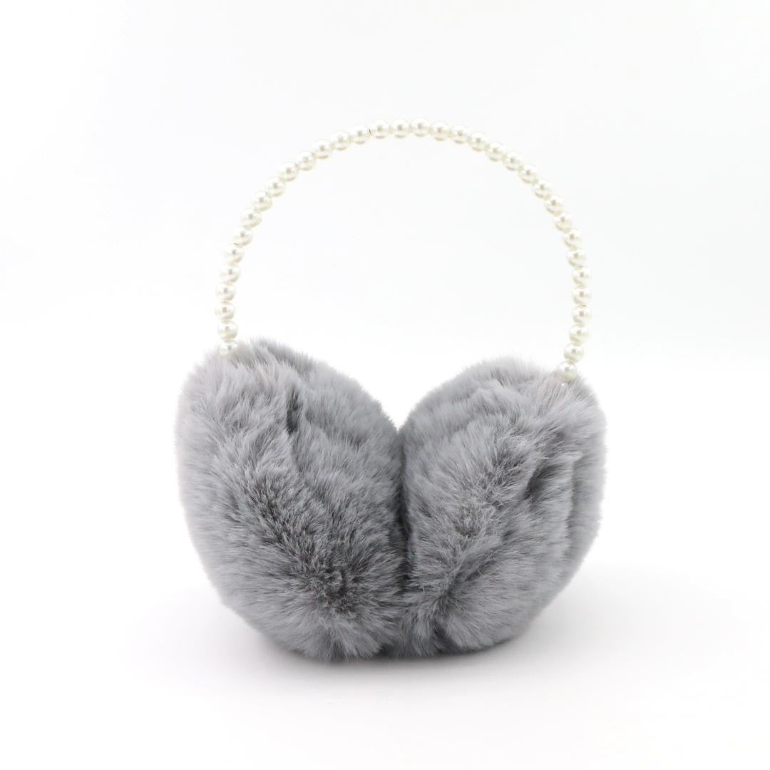 Luxe Gray Pearl Earmuffs