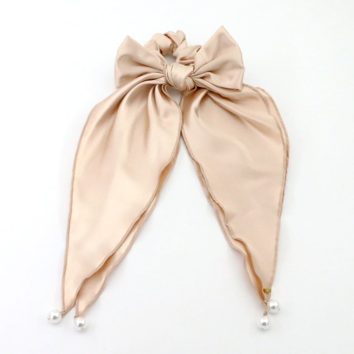 Pearl Satin Bow Scrunchie