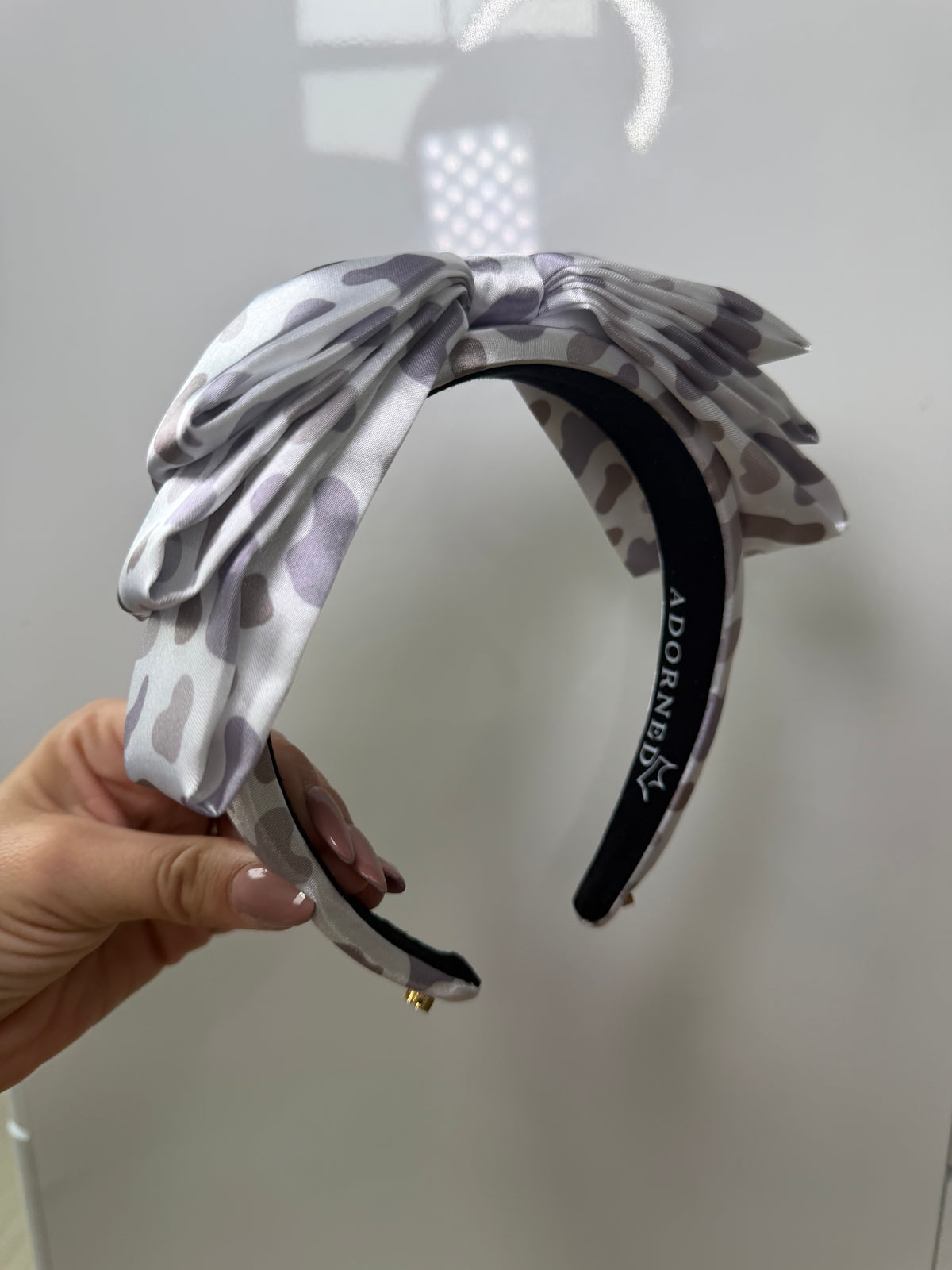 Light Camo Satin Bow Headpiece