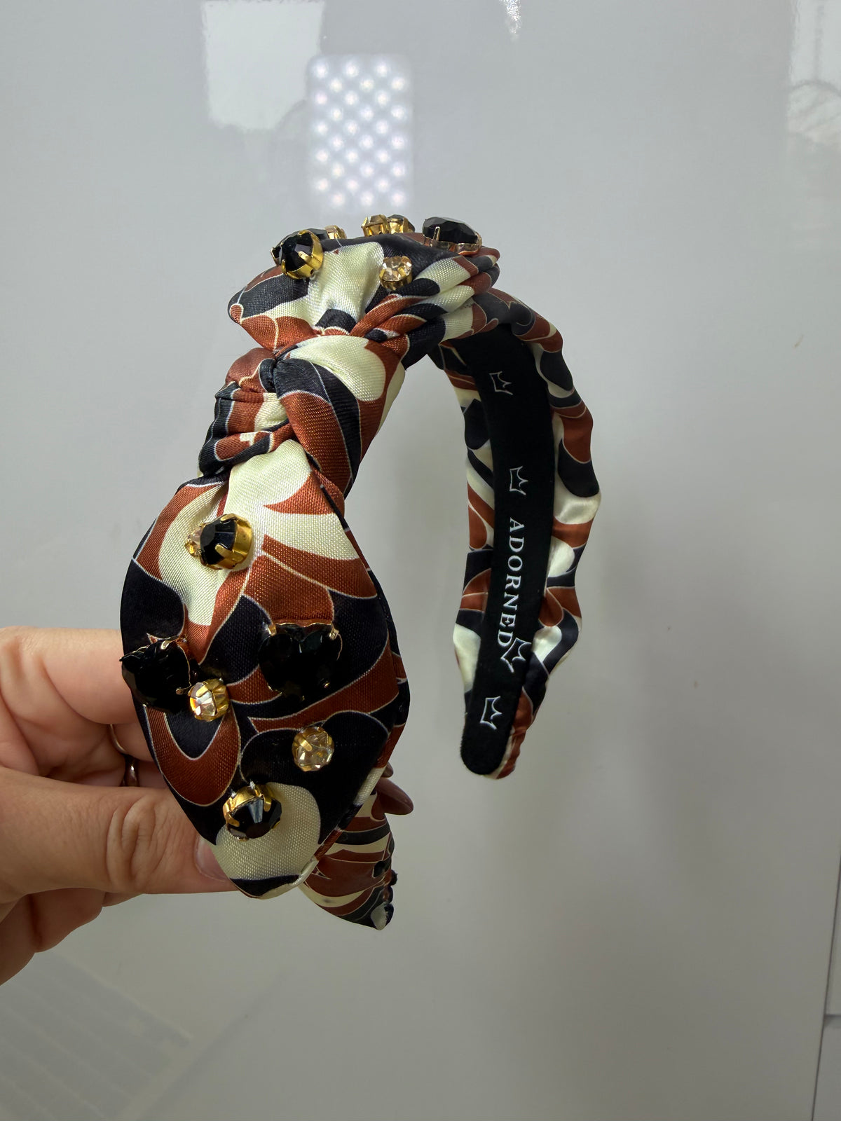 Petite Patterned Satin Bow Crown