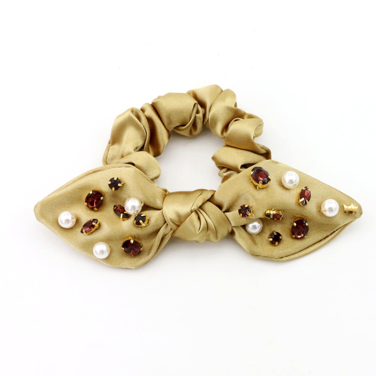 Golden Hour Crystal Satin Scrunchie